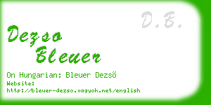 dezso bleuer business card