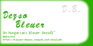 dezso bleuer business card